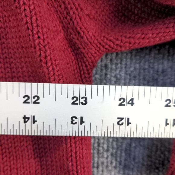 Phys. Sci. Men's Cable Knit Pullover Sweater Red XL Mock Neck Cotton - Picture 11 of 11